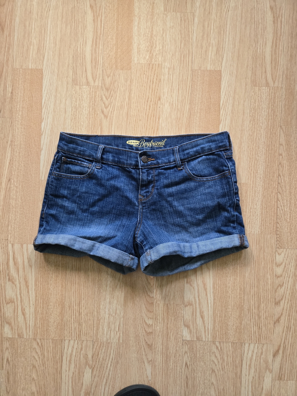 Denim Cuffed Women's Shorts - Blue
